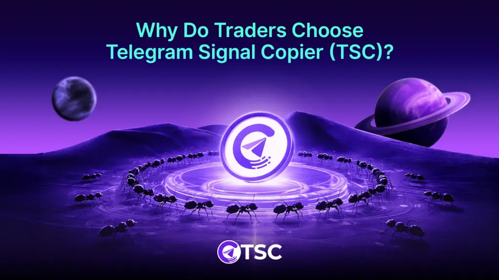 Visual representation of why traders choose Telegram Signal Copier (TSC), highlighting automated trade copying, reliability, and hands-free forex trading performance.