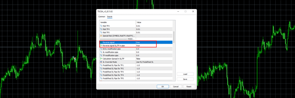 find the reverse signal option